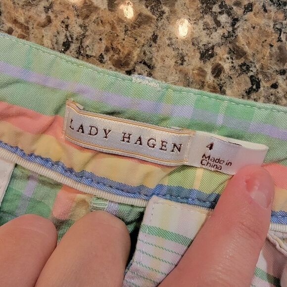 Lady Hagan Plaid Golf Shorts size 4 - Picture 3 of 4